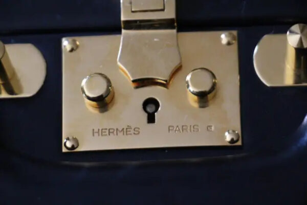 Mallette Hermes en cuir noir