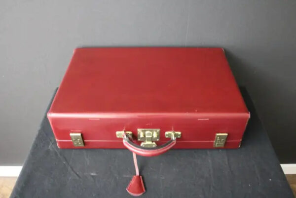 Valise Hermès en cuir rouge