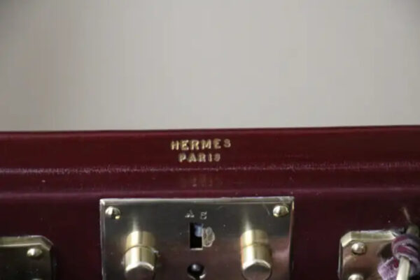 Valise Hermès en cuir rouge