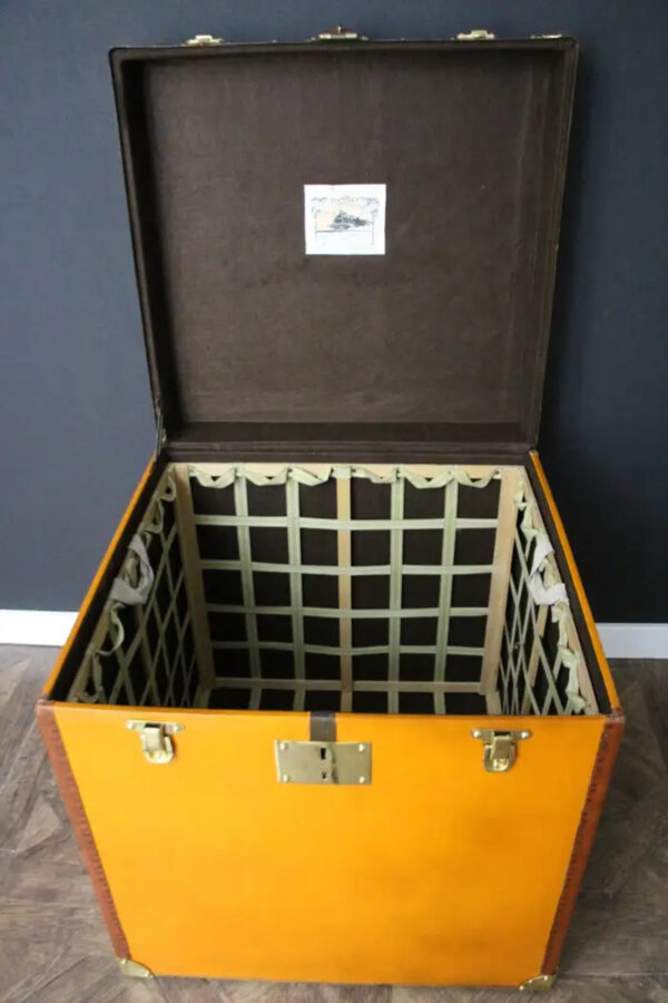 Malle Moynat vintage en toile orange