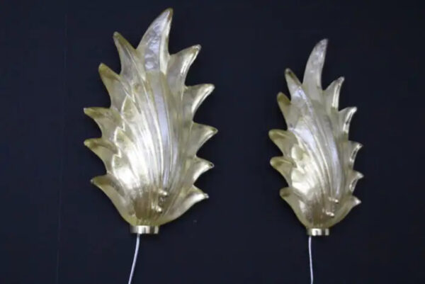 Appliques en verre de Murano doré