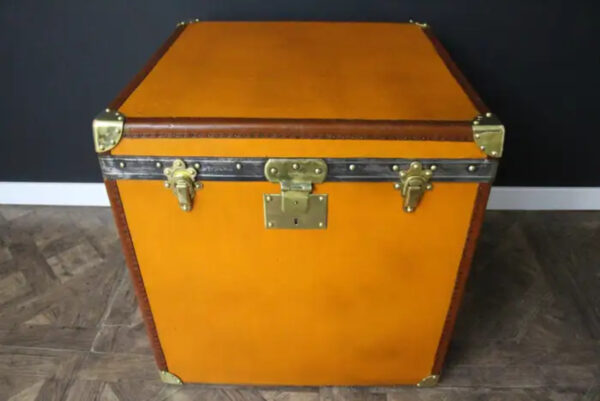 Malle Moynat vintage en toile orange