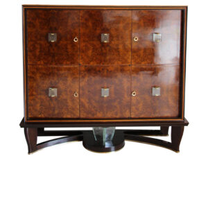 Meuble Bar Art déco du milieu du siècle dans le style de Borsani et de Fontana Arte