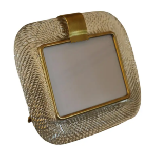 Cadre photo par Barovier e Toso en verre de Murano torsadé et laiton