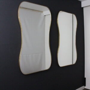 Paire de grands miroirs muraux modernistes des années 1950, style Gio Ponti