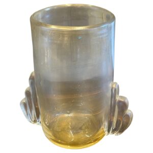 Grand vase en verre de Murano doré et irisé