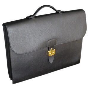 Sac à dépeches Hermes en cuir Togo noir